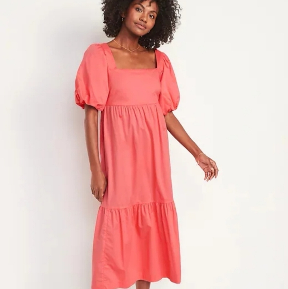 NWT Old Navy Fit&Flare beachy boho cotton poplin maxi dress with pockets Size 2X